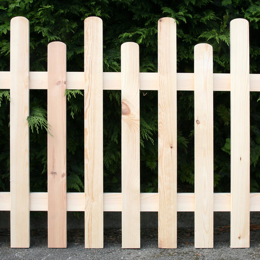 Natural  High-Low Panel with Rounded Tops.