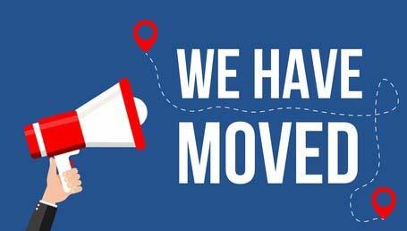 We have moved sign The picket fence company have moved to a new address