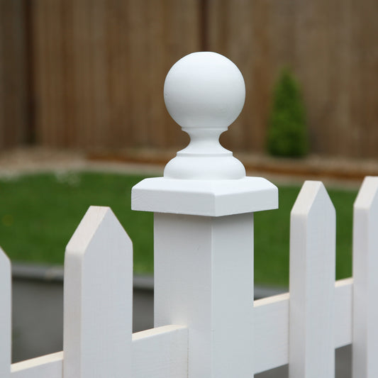 Fence post Caps & Finials -  Ball & Plinth deep base for 70x70 posts