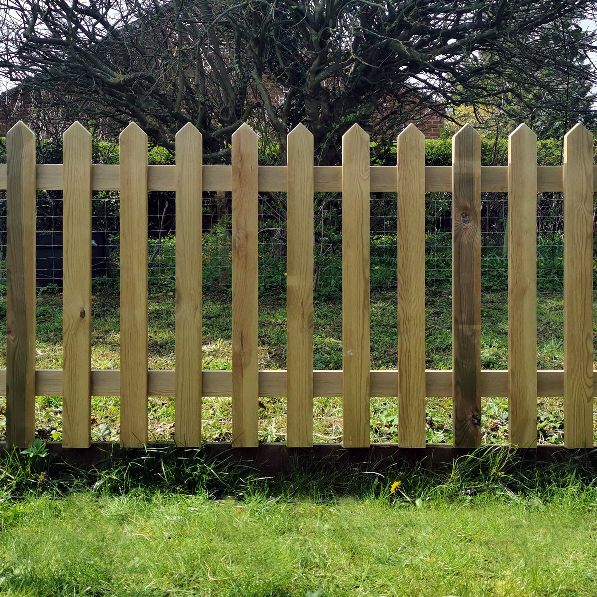 Pressure Treated Panel with Pointed Tops – The Picket Fence Company